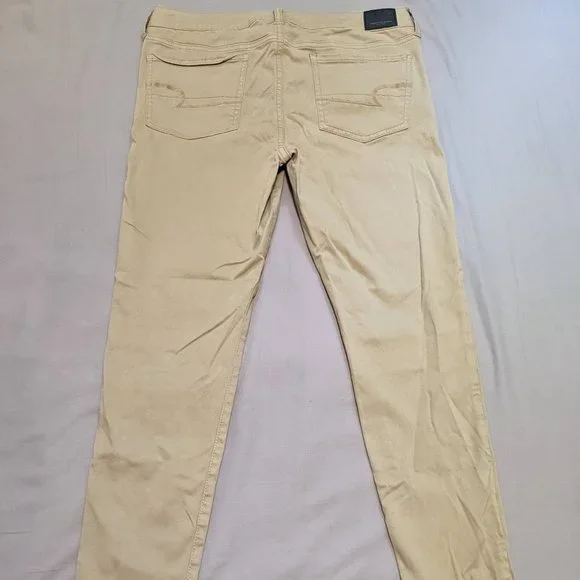 American Eagle Khaki Tan Jeggings Size 12 Short Super Super Stretch X - Picture 2 of 15